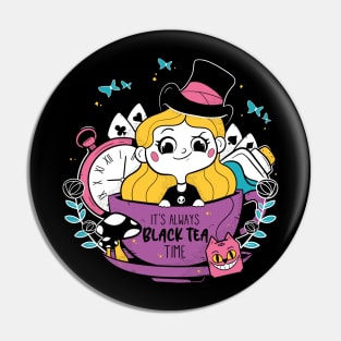 Black Tea Time Pin