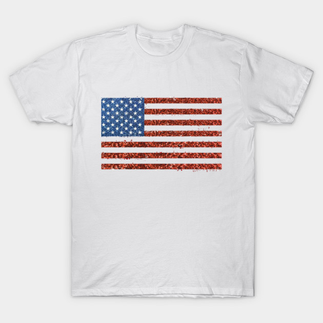 American Flag Glitter American Flag Glitter T Shirt Teepublic
