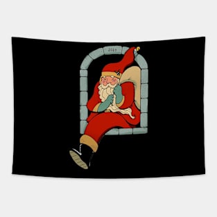 Santa running Tapestry