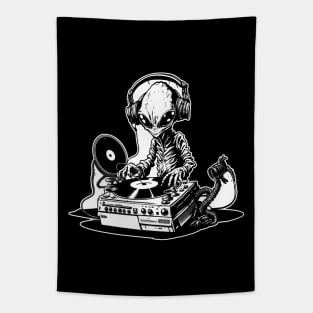 Alien Vinyl DJ Rave Techno Tapestry