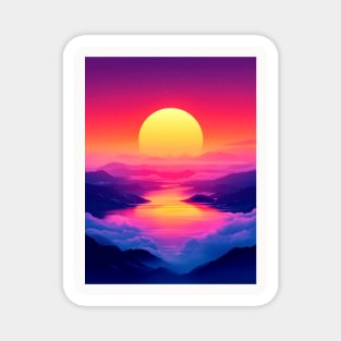Mystical Mountains Sunset Sunrise Magnet