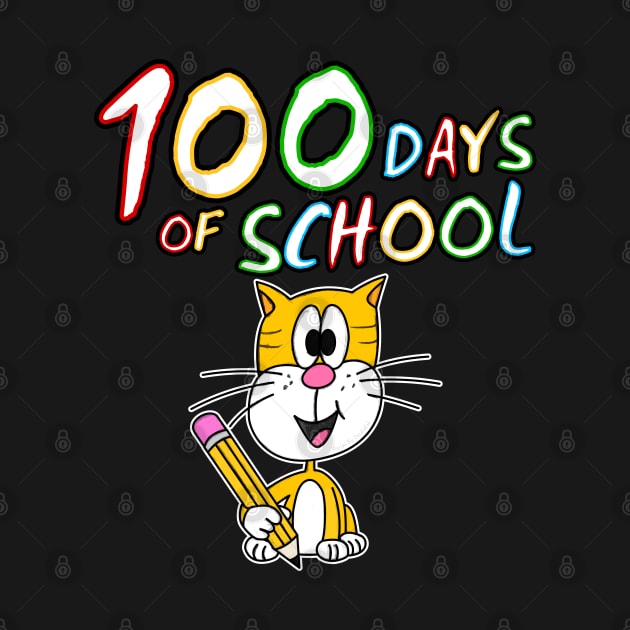 100 Days Of School Cat Kindergarten 2022 by doodlerob