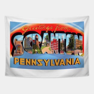 Greetings from Scranton, Pennsylvania - Vintage Large Letter Postcard Tapestry