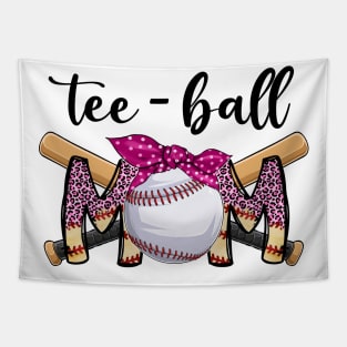 Teeball Mom Leopard Mom Funny Ball Mom Mother's Day 2023 Shirt Tapestry