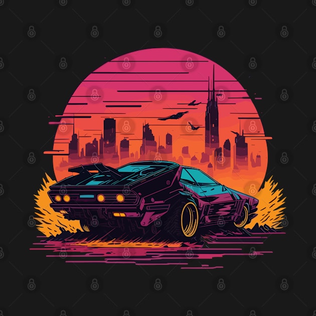 Cyberpunk car anime by We Shirt