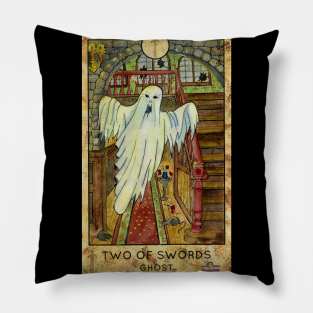 Two Of Swords. Major Arcana Tarot Card. Pillow