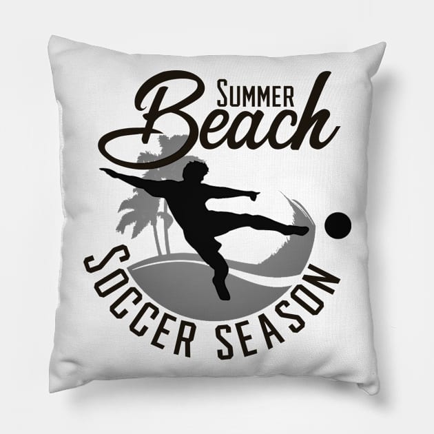 Summer beach soccer season Pillow by kirkomed