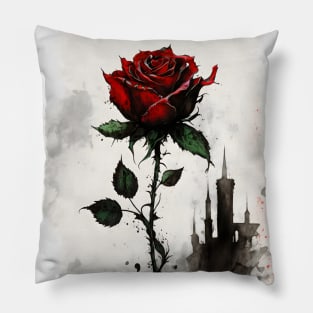 Red Goth Gothic Red Rose Dark Romance Pillow