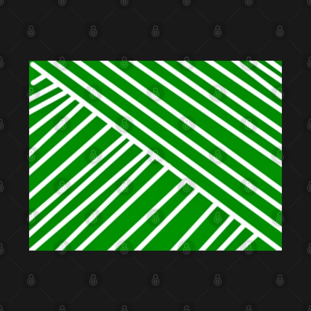 Green and White Asymetrical Stripes by Lodubyal