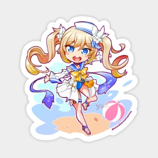 Anime Genshin impact Barbara chibi fanart in summer clothing Magnet