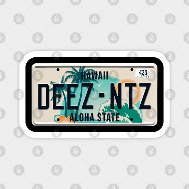 Deez nuts word on license plate Magnet by SerenityByAlex