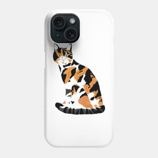 Calico cat sitting Phone Case