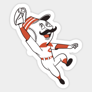 1950s Cincinnati Reds Red Legs 2.75 Inch Decal Baseball Post 