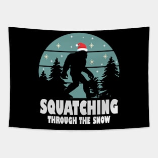 Squatching Through The Snow -  Bigfoot Tapestry