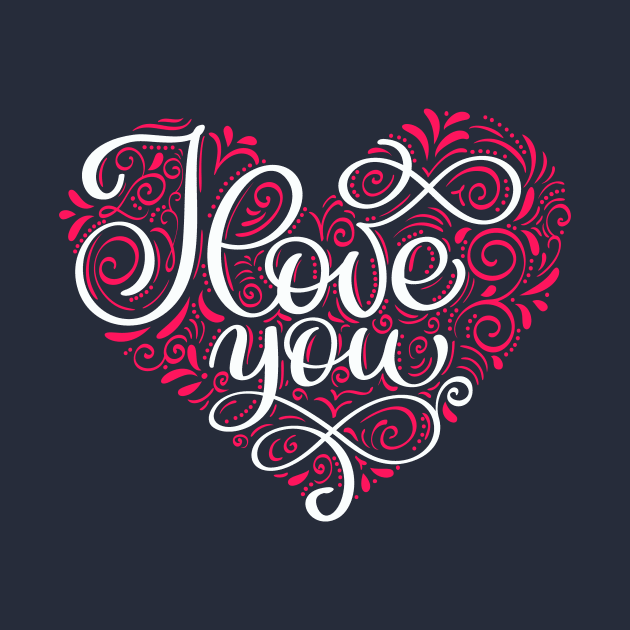 I love you Typography Heart by g14u