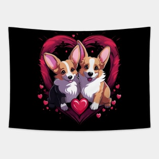 Corgi Couple Valentine Tapestry