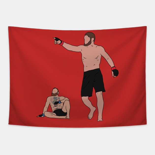 Khabib Beats McGregor Tapestry by rattraptees