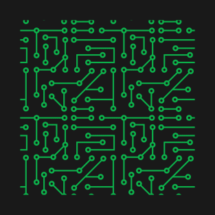 Green PCB printed circuit board trace line art T-Shirt