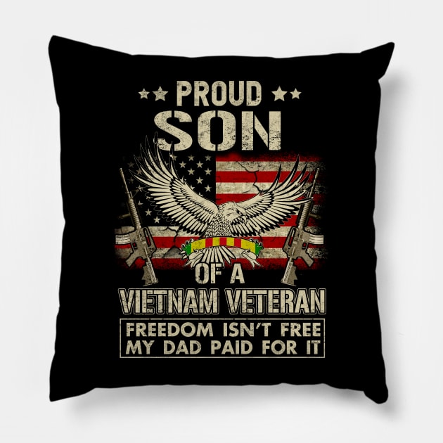 Proud Son of A Vietnam Veteran Pillow by Otis Patrick