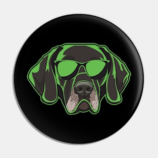 German Shorthaired Pointer Green Neon Shades Pin