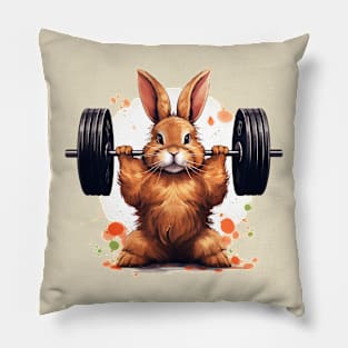 rabbit lifting weight Pillow