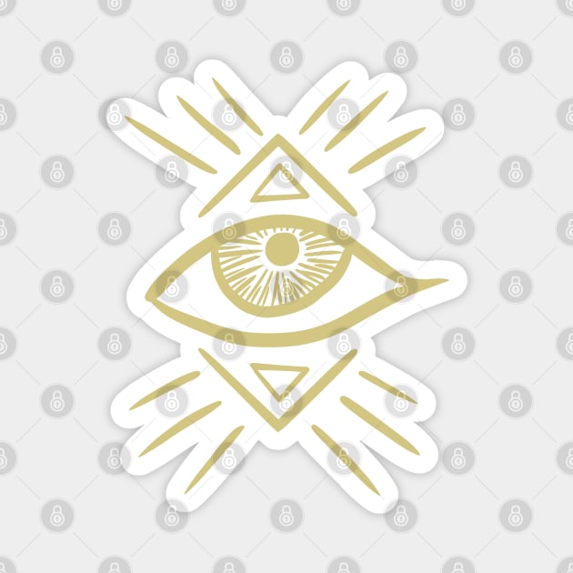 All Seeing Eye Gold Talisman Magnet by julieerindesigns