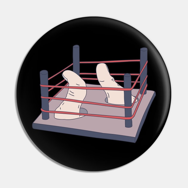 Thumb War - Wrestling Ring - Human Finger Pin by DeWinnes