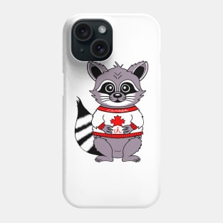 Canadian Pride, Cute Raccoon Wearing A Canada Sweater Phone Case
