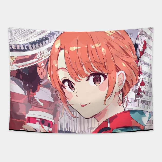 Cute anime girl Tapestry by JamesCMarshall