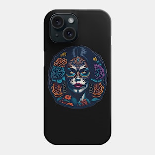 Colorful Sugar Skull Girl Makeup Art Phone Case