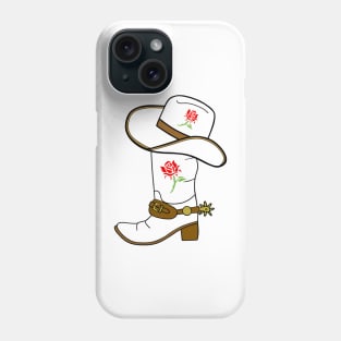 COWGIRL Western Rose Cowboy Boots - Cowboy Art Phone Case