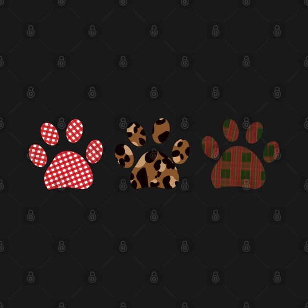 Leopard and plaid pattern paw print by GULSENGUNEL