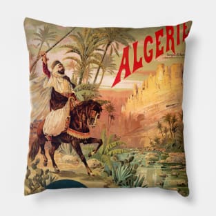 Algerie Vintage Railroad Poster 1891 Pillow