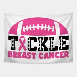 Tackle Breast Cancer Football Sport Awareness Support Pink Ribbon Tapestry