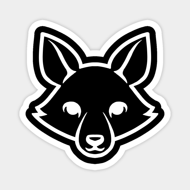 Fox Black and White Minimalist Pictogram - White Magnet by Tobe_Fonseca