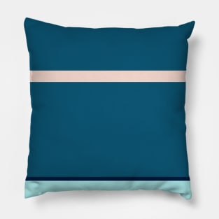 A miraculous miscellany of Navy, Deep Sea Blue, Sea, Pale Cyan and Champagne Pink stripes. Pillow