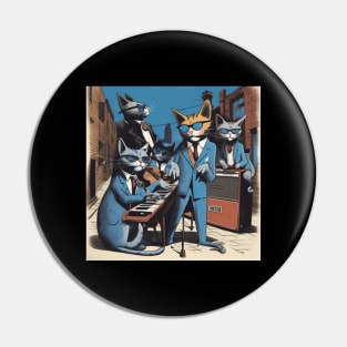 Jeffy and The Alley Cats, a Blues Band from the 1960’s made up of cats Pin