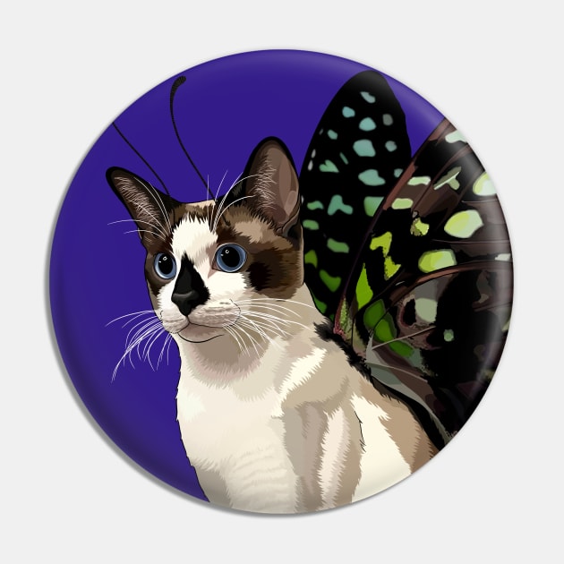 Seal Point Snowshoe Siamese Tailed Jay Flitter Kitty Pin by CarleahUnique