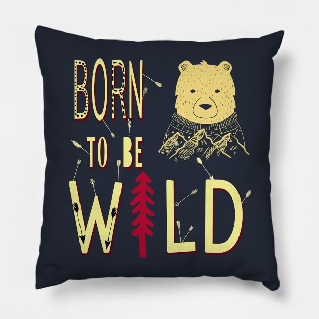 Born (front and back) Pillow by Bongonation