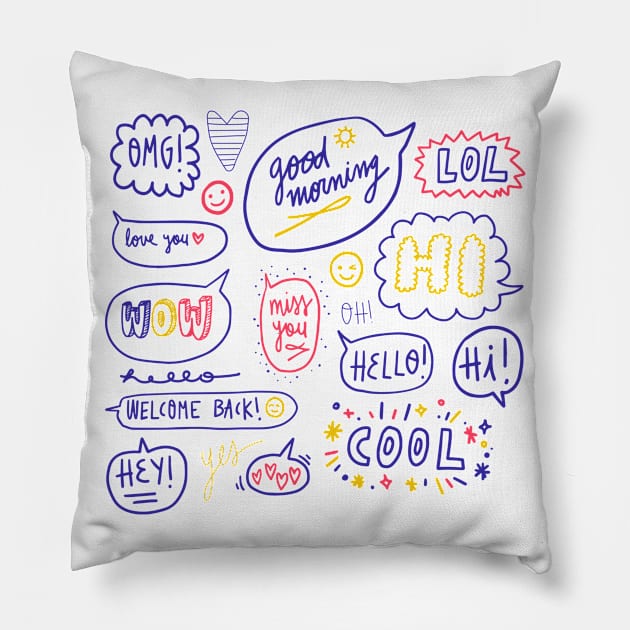 Speech Bubble Pillow by Mako Design 