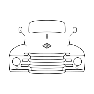 Classic 1950 Diamond T pickup truck outline black T-Shirt