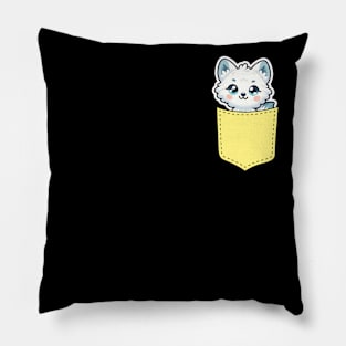 Kawaii Arctic Fox in Pocket Pillow