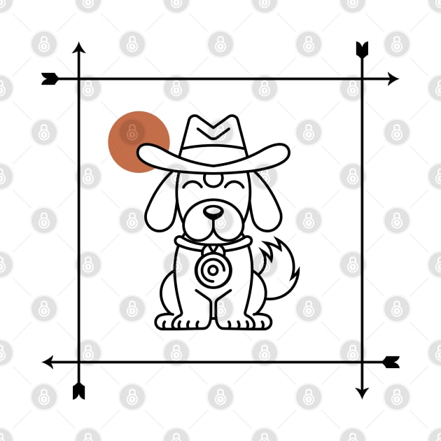 simple Cowboy Dog Design by VecTikSam