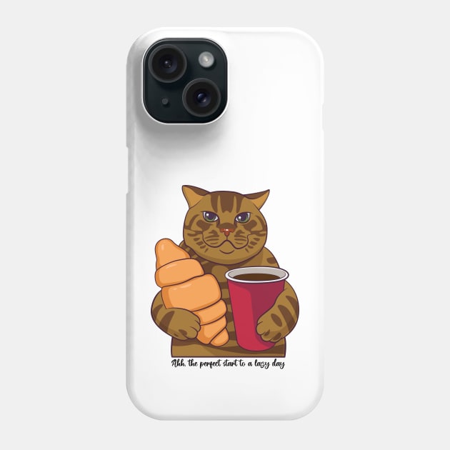 Cat with coffee. Phone Case by art object