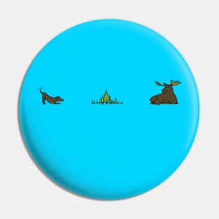 Dog Versus Moose Pin