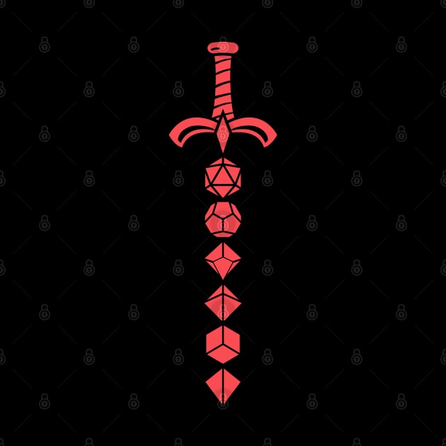 Red Polyhedral Dice Sword of the Warrior by pixeptional