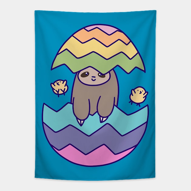 Easter Egg Sloth Tapestry by saradaboru