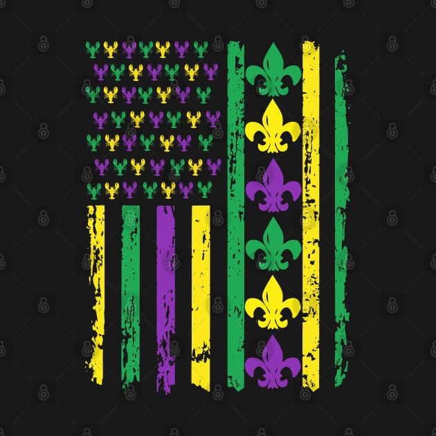 Mardi gras americain flag by LEGO