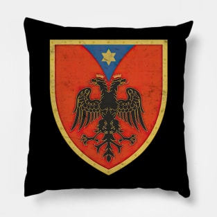 Albania / Faded Vintage Style Eagle Flag Design Pillow