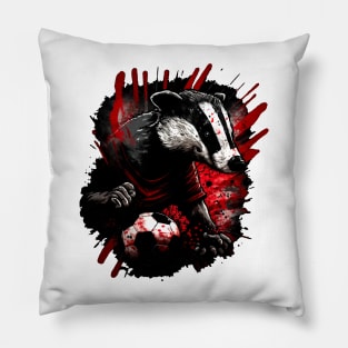 Badger Sports Player Soccer Futball Football - Graphiti Art Graphic Trendy Holiday Gift Pillow